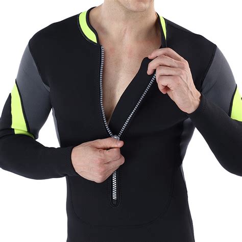 Mens 3mm Neoprene Front Zipper One Piece Long Sleeve Wetsuit