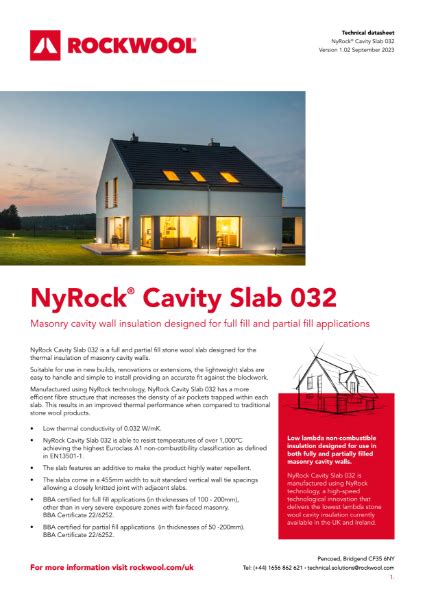 Nyrock Cavity Slab Data Sheet Rockwool Ltd Nbs Source