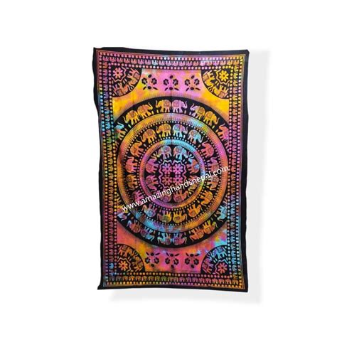 Elephant Mandala Cotton Tapestry Give Strength To Inner Self