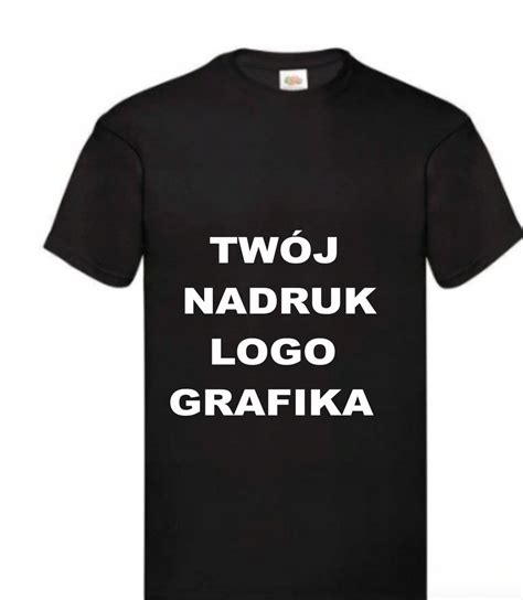 T Shirt Koszulka Z W Asnym Nadrukiem Napisem L Allegro Pl