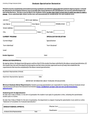 Fillable Online Gradschool Uoregon Graduate School Graduate