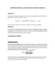 Determinacion De La Constante De Equilibrio Quimico Compress Pdf