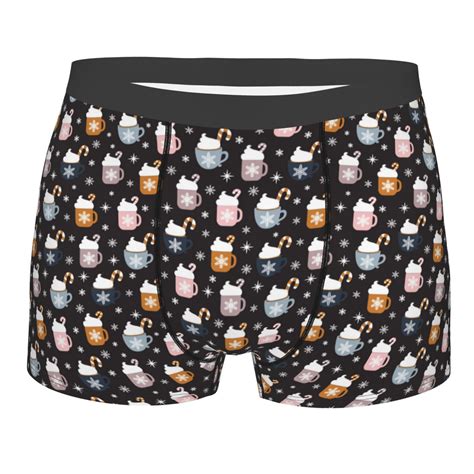 JUNZAN Snowflake Cream Hot Cocoa Mens Underwear Boxer Briefs For Mens Large Walmart