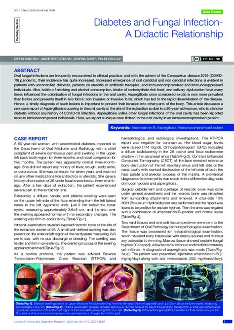 Pdf Diabetes And Fungal Infection A Didactic Relationship