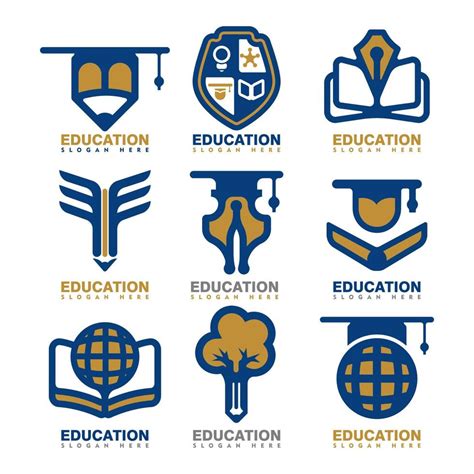 education logo set  vector art  vecteezy