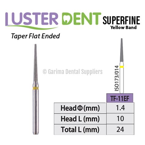 Lusterdent Diamond Bur Fg Tapered Flat Ended Superfine Tf Ef