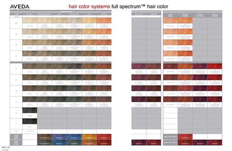 Aveda hair color system full spectrum hair color chart. | Aveda hair color, Aveda hair, Aveda color