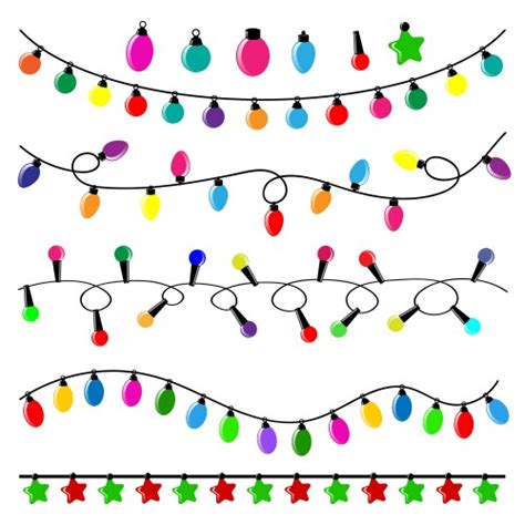 Christmas lights border Royalty Free Vector Image