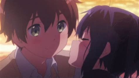 Anime Cheek Kiss GIFs | Tenor