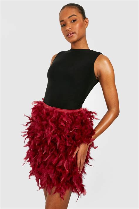 Womens Tall Fluffy Feather Mini Skirt Boohoo Uk