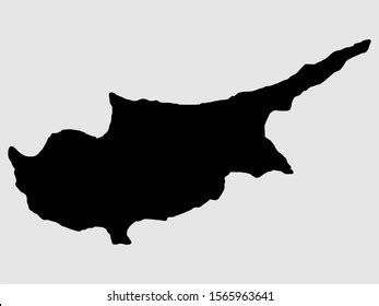 Map Cyprus Silhouette Vector Illustration Eps Stock Vector Royalty