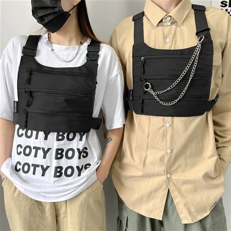 Men Functional Tactics Chest Bags Women Street Hip Hop Fashion Vest Bag Chest Rig Packs Male