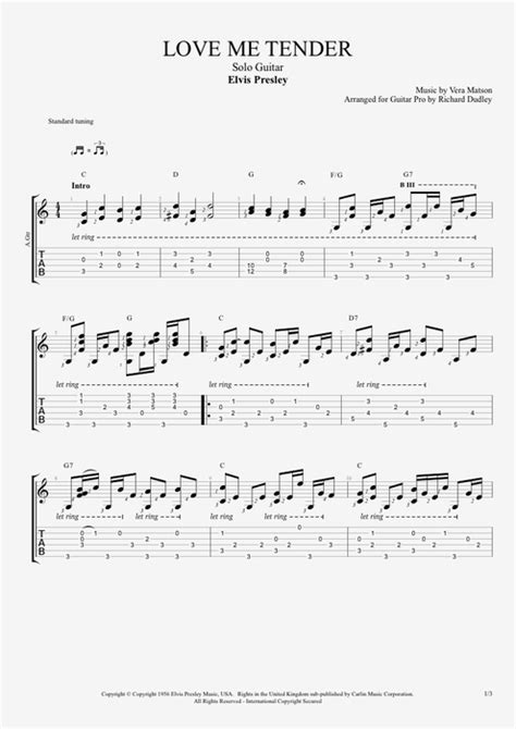 Guitar Chords For Love Me Tender