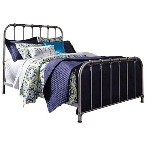 Ashley Furniture Nashburg Queen Metal Spindle Bed in Silver - Walmart ...