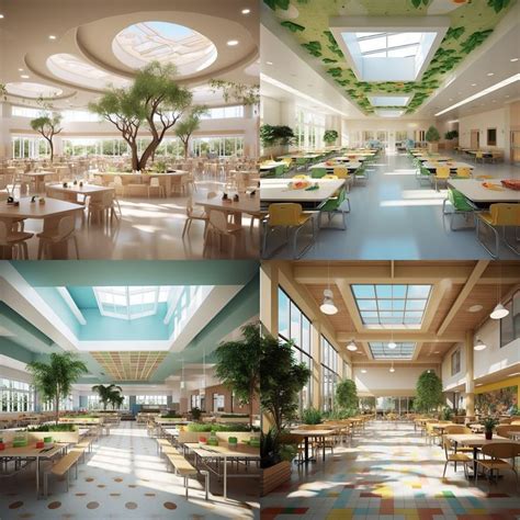 School Cafeteria Focused on healthy Food in 2023 | Cafeteria design ...