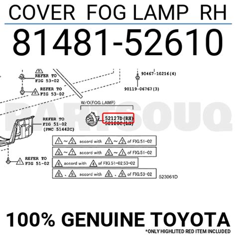 Genuine Toyota Cover Fog Lamp Rh Ebay