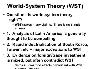 World system theory; Wallerstein | PPT