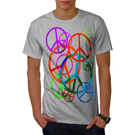 Wellcoda Peace And Love Only Mens T Shirt Hippie Graphic Design