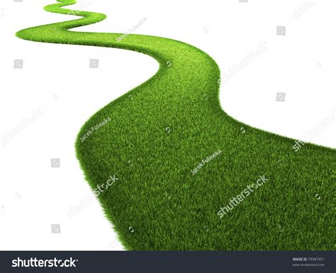 Grass Road On White Background Stock Illustration 79387951 Shutterstock