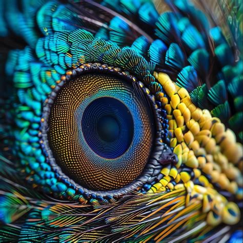 Premium Photo A Closeup Of A Peacock Feather Showing The Intricate