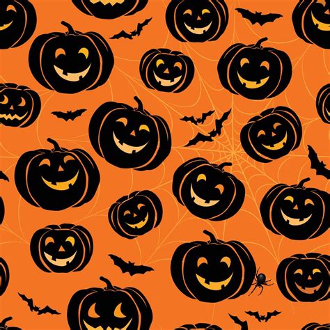 Halloween Seamless Pattern Holiday Ornamental Background With B 589040 Vector Art At Vecteezy