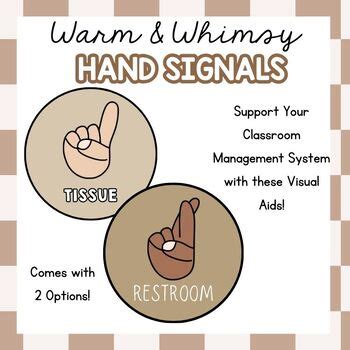 Hand Signals Classroom Management Warm Whimsy Neutral Classroom