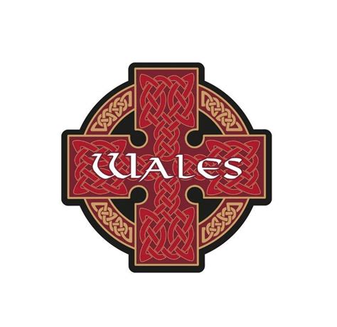 Celtic Cross Wales Sticker - YA4215 - Welsh Gifts