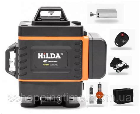 Лазерный уровень HILDA 4D,16/12 линий, горизонтальный, вертикальный ...