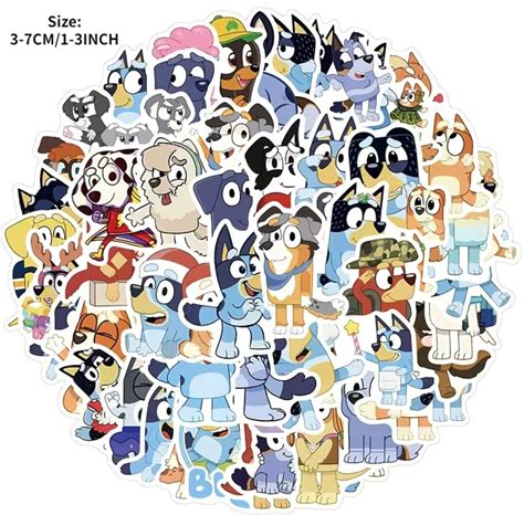 Cartoon Stickers for Kids Bluey Bingo 50 per Pack - Etsy