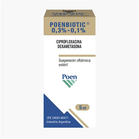 Poenbiotic Ciprofloxacina Dexametasona 0 3 0 1 Megalabs 5 X Ml