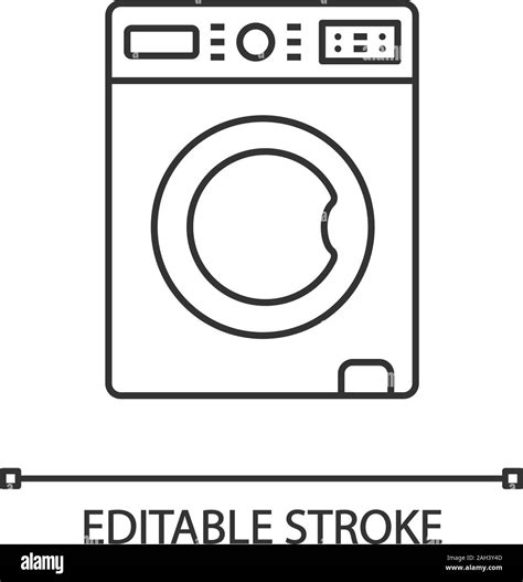 Washing machine linear icon. Laundry machine. Thin line illustration ...