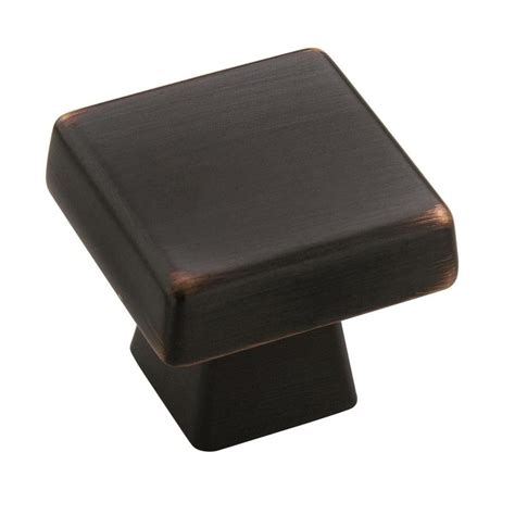 Shop Amerock Blackrock Oil-Rubbed Bronze Square Cabinet Knob at Lowes.com