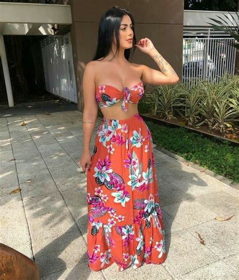 Pin De Marcia Firmino Em Looks Vestidos Estilosos Croped Saia