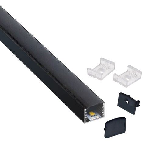 Kit Perfil Aluminio Dira Para Tiras Led Metro Negro