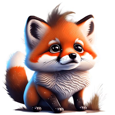 Cute Fluffy Fox Graphic · Creative Fabrica