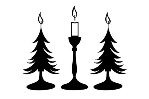 Christmas Candle silhouette vector illustration | Premium AI-generated ...