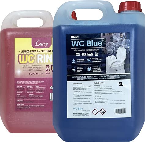 Pack WC Rinse 5L WC Blue 5L Additif pour le Réservoir de Toilette