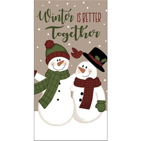 Ritz Together Snowmen Fiber Reactive Kitchen Towel 18879 Goods Store