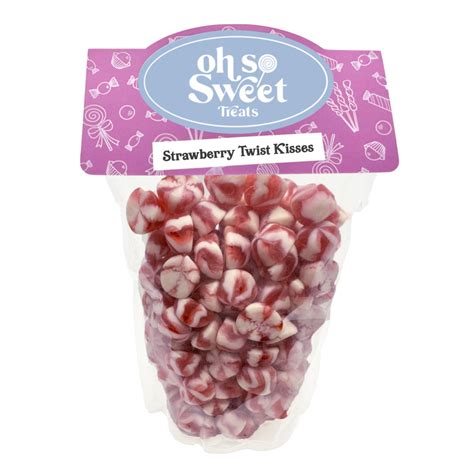 Strawberry Twist Kisses 1kg Pouch Oh So Sweet Treats