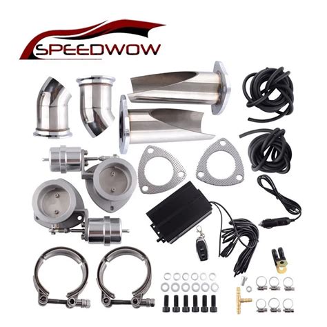 SPEEDWOW 2 5 Stainless Steel Exhaust Be Cut Pipe Exhaust Cutout Kit