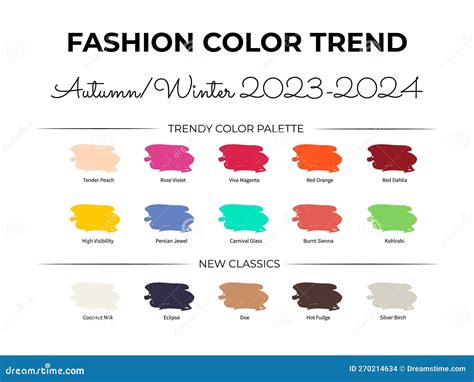 Tendencia De Color De Moda Otoño Invierno 2023 2024 Guía De Paleta De