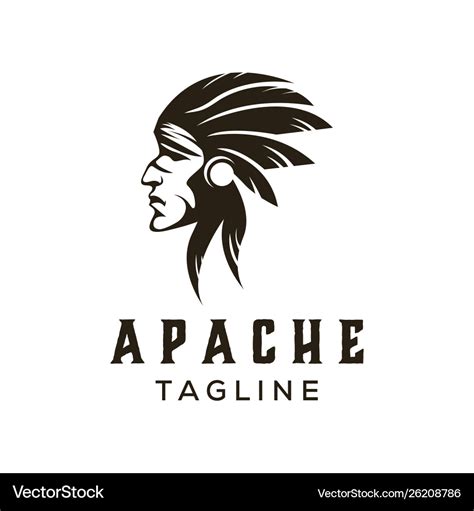 American Apache Indian Logo Royalty Free Vector Image