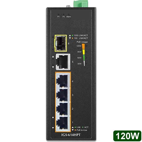 Unmanaged Industrielle PoE Switche IGS 614HPT 6 Port DIN Rail