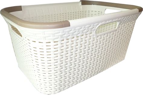 CURVER 208862 Panier à Linge Aspect Rotin Bicolore Polypropylène 45 L