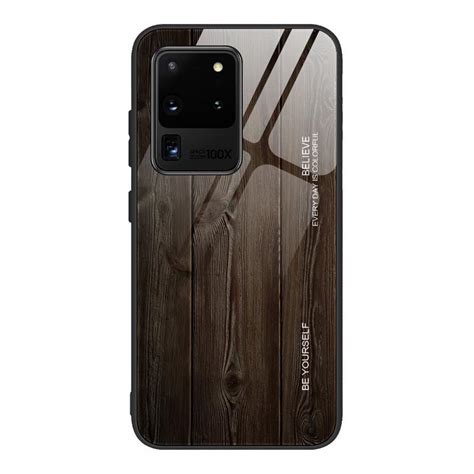 Buy Wood Grain Tempered Glass Phone Case For Samsung S21 S20 Fe S20 Ultra Plus Note 20 Ultra A51