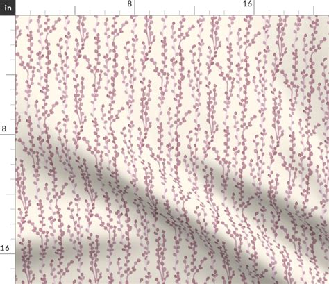 Pussy Willow Branches Pink Fabric Spoonflower