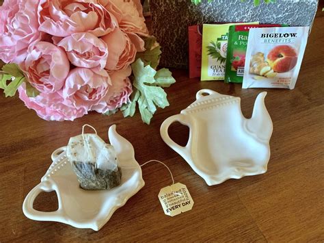 Tea Bag Holder Ceramic Teapot Pavillion By Princess House Tray Tea Party Serving Dish Kitchen