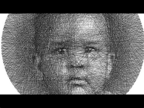 ALGORITHM DRAWS PORTRAITS WITH THREAD STRING ART PORTRAITS LINE ART