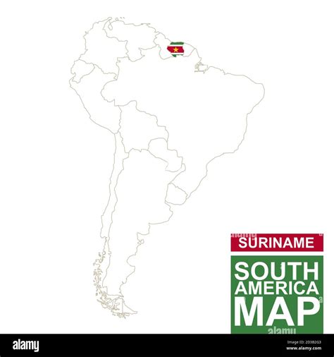 Mapa Contorneado De Am Rica Del Sur Con Surinam Resaltado Mapa Y