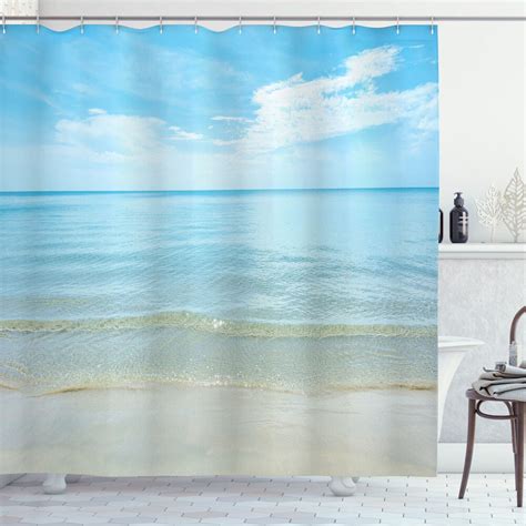 Seaside Serenity Aquatic Waves Shower Curtain To Transform Your